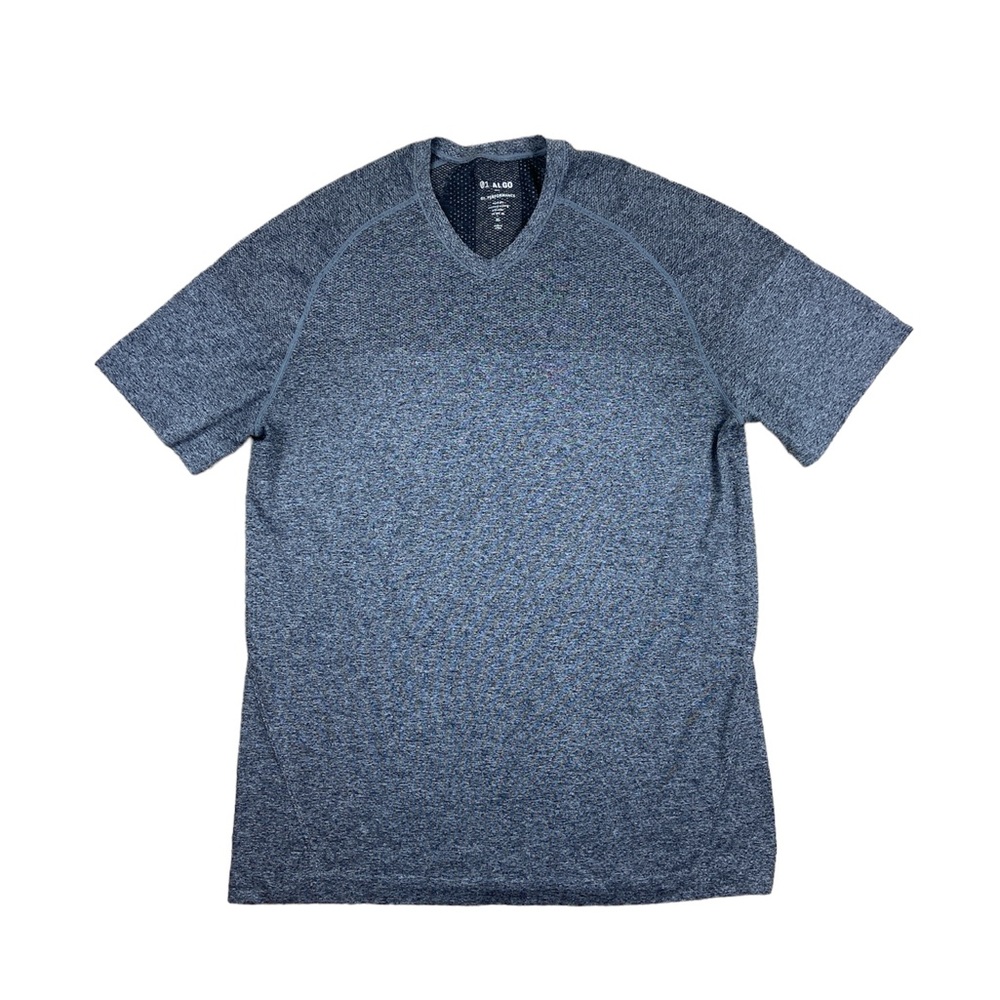 01. ALGO Men's XL Performance V Neck  T Shirt Gray Moisture Wicking